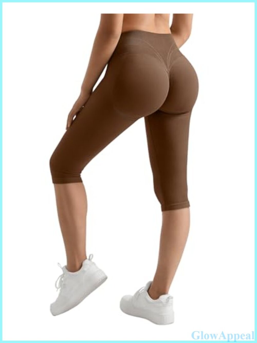 Seamless High Waisted Capri Leggings Hidden Scrunch Butt Lift Tummy Control